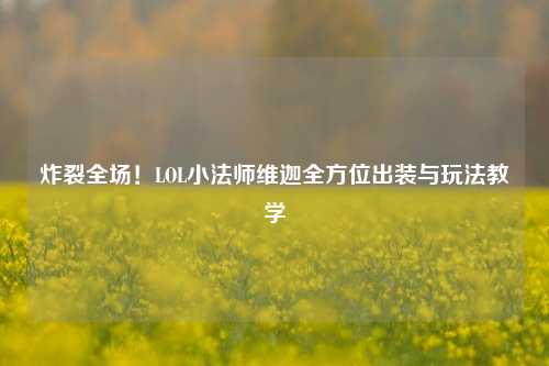 炸裂全场!LOL小法师维迦全方位出装与玩法教学