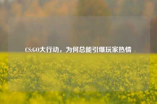 CS:GO大行动，为何总能引爆玩家热情