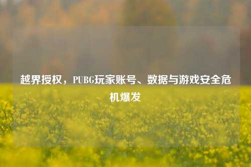 越界授权,PUBG玩家账号、数据与游戏安全危机爆发