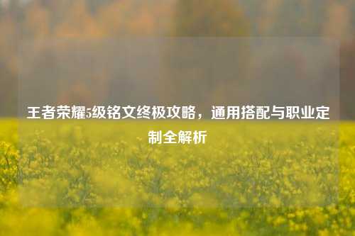 王者荣耀5级铭文终极攻略，通用搭配与职业定制全解析