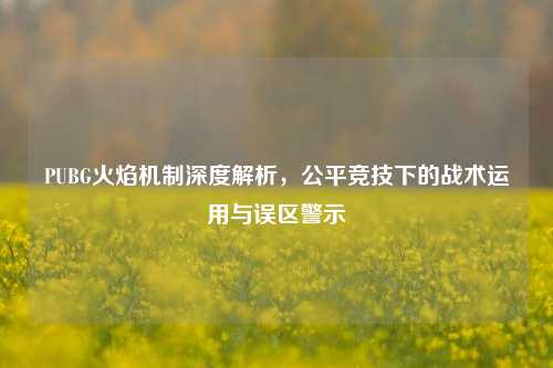 PUBG火焰机制深度解析，公平竞技下的战术运用与误区警示