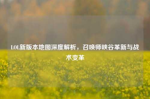 LOL新版本地图深度解析，召唤师峡谷革新与战术变革