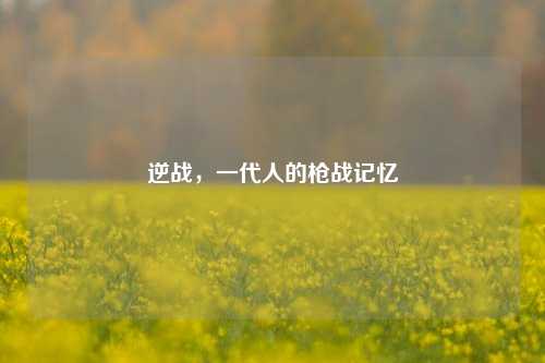 逆战，一代人的枪战记忆