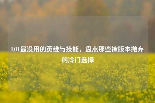 LOL最没用的英雄与技能，盘点那些被版本抛弃的冷门选择