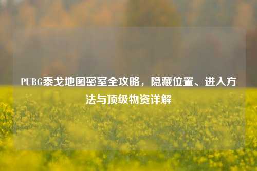 PUBG泰戈地图密室全攻略，隐藏位置、进入 *** 与顶级物资详解