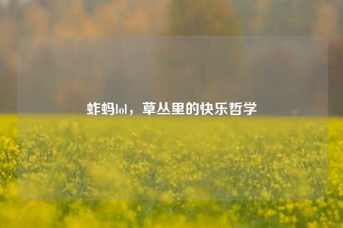 蚱蚂lol，草丛里的快乐哲学