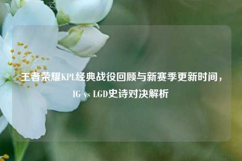 王者荣耀KPL经典战役回顾与新赛季更新时间,IG vs LGD史诗对决解析