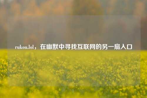 rukou.lol，在幽默中寻找互联网的另一扇入口