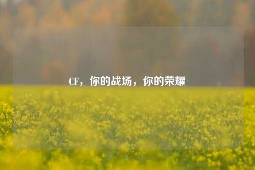 CF，你的战场，你的荣耀