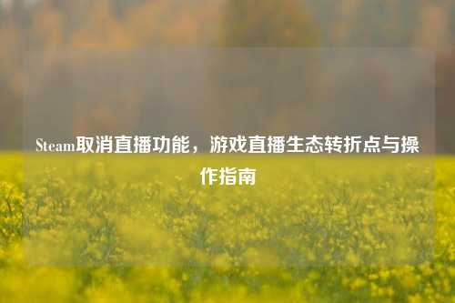 Steam取消直播功能，游戏直播生态转折点与操作指南