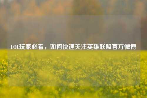 LOL玩家必看，如何快速关注英雄联盟官方微博