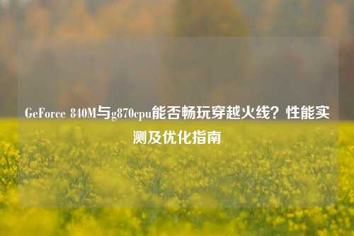 GeForce 840M与g870cpu能否畅玩穿越火线？性能实测及优化指南