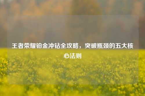 王者荣耀铂金冲钻全攻略,突破瓶颈的五大核心法则