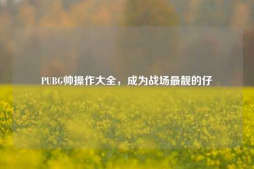 PUBG帅操作大全，成为战场最靓的仔