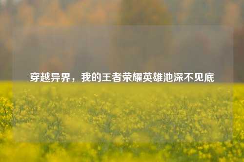 穿越异界，我的王者荣耀英雄池深不见底