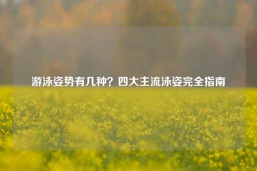 游泳姿势有几种?四大主流泳姿完全指南