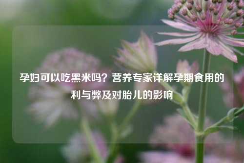 孕妇可以吃黑米吗？营养专家详解孕期食用的利与弊及对胎儿的影响