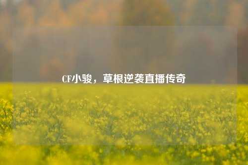CF小骏，草根逆袭直播传奇