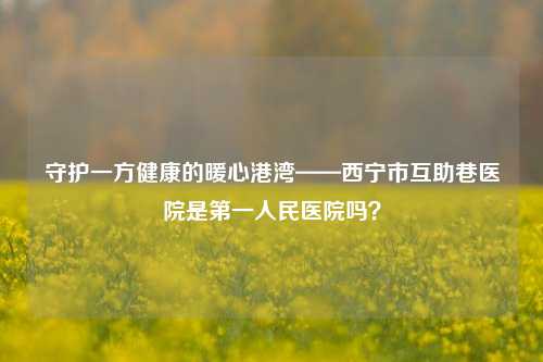 守护一方健康的暖心港湾——西宁市互助巷医院是之一人民医院吗？