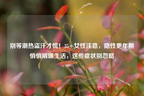 别等潮热盗汗才慌！35+女性注意，隐性更年期悄悄啃噬生活，这些症状别忽略