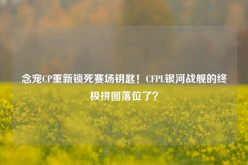 念宠CP重新锁死赛场钥匙!CFPL银河战舰的终极拼图落位了?