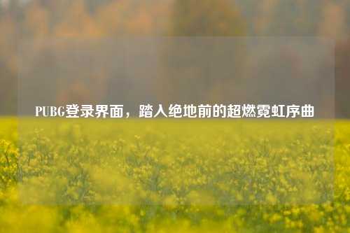 PUBG登录界面，踏入绝地前的超燃霓虹序曲