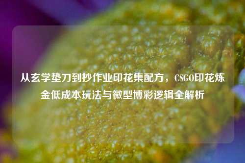 从玄学垫刀到抄作业印花集配方，CSGO印花炼金低成本玩法与微型博彩逻辑全解析