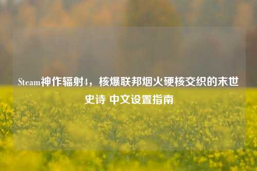 Steam神作辐射4，核爆联邦烟火硬核交织的末世史诗 中文设置指南