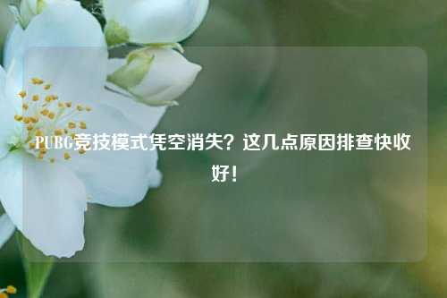 PUBG竞技模式凭空消失？这几点原因排查快收好！