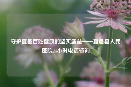 守护夏邑百姓健康的坚实堡垒——夏邑县人民医院24小时 *** 咨询