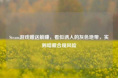 Steam游戏赠送躺赚，看似诱人的灰色地带，实则暗藏合规风险