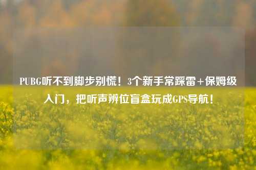 PUBG听不到脚步别慌！3个新手常踩雷+保姆级入门，把听声辨位盲盒玩成GPS导航！