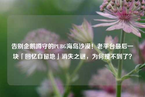 告别企鹅蹲守的PUBG海岛沙漠！老平台最后一块「回忆自留地」消失之谜，为何搜不到了？