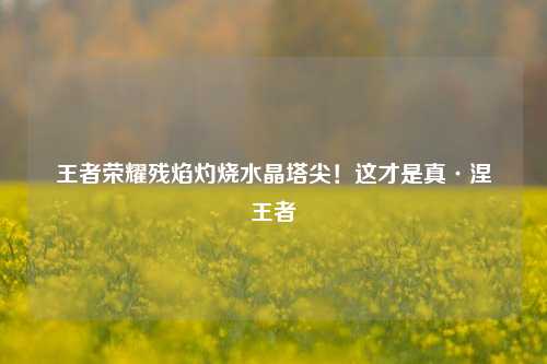 王者荣耀残焰灼烧水晶塔尖！这才是真·涅槃王者