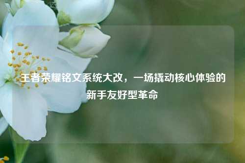 王者荣耀铭文系统大改,一场撬动核心体验的新手友好型革命