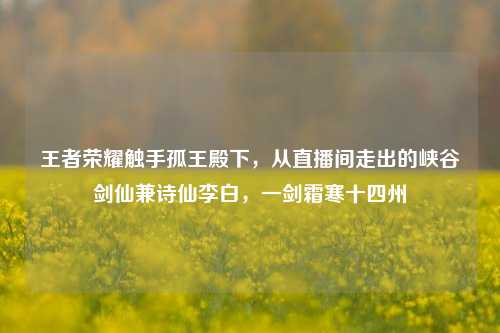 王者荣耀触手孤王殿下,从直播间走出的峡谷剑仙兼诗仙李白,一剑霜寒十四州