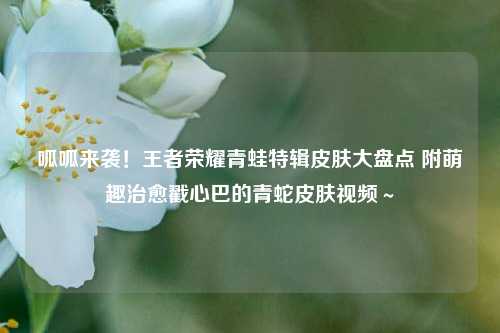 呱呱来袭!王者荣耀青蛙特辑皮肤大盘点 附萌趣治愈戳心巴的青蛇皮肤视频~