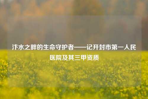 汴水之畔的生命守护者——记开封市之一人民医院及其三甲资质