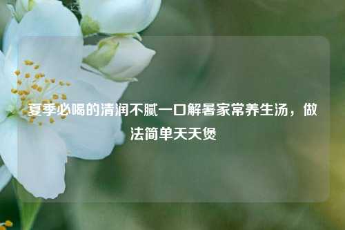 夏季必喝的清润不腻一口解暑家常养生汤，做法简单天天煲