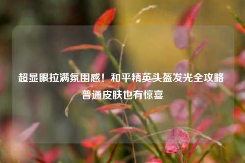 超显眼拉满氛围感！和平精英头盔发光全攻略 普通皮肤也有惊喜