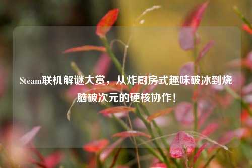 Steam联机解谜大赏，从炸厨房式趣味破冰到烧脑破次元的硬核协作！