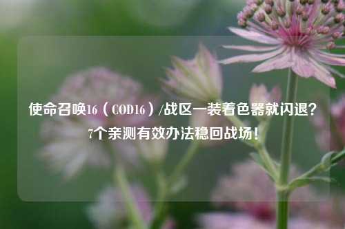 使命召唤16（COD16）/战区一装着色器就闪退？7个亲测有效办法稳回战场！
