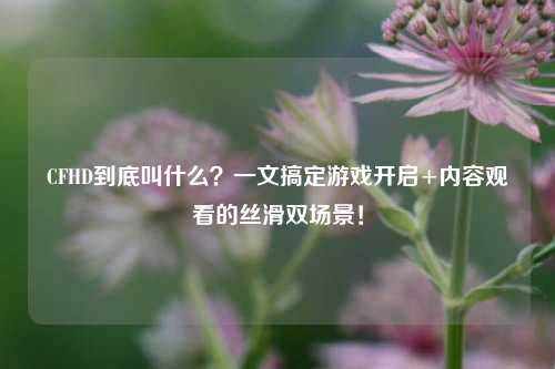 CFHD到底叫什么?一文搞定游戏开启+内容观看的丝滑双场景!