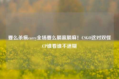 要么杀疯carry全场要么躺赢躺麻！CSGO这对双怪CP谁看谁不迷糊